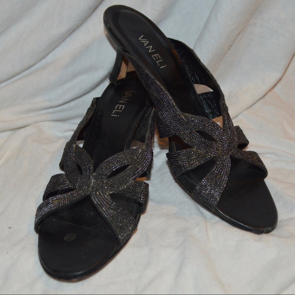 Vaneli Beaded Kitten Heels